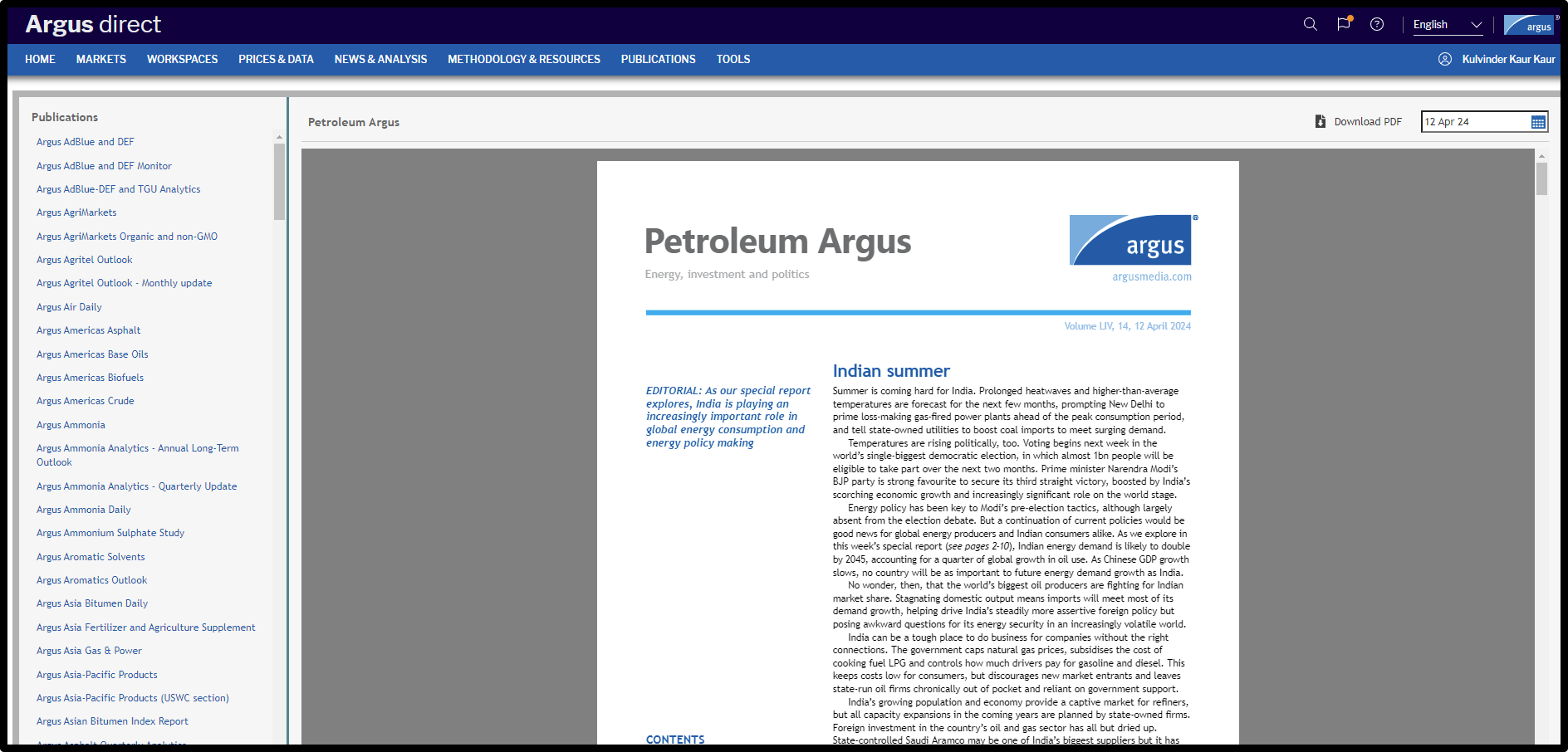 Petroleum Argus - Special Report